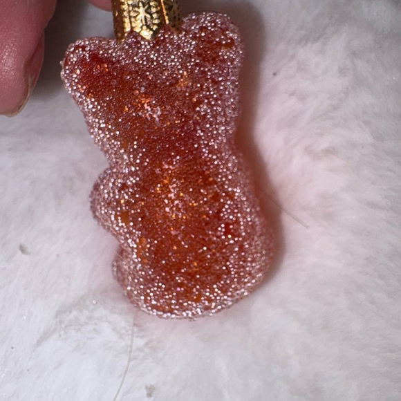 Festive glass sour gummy bear orange ornament - Picture 6 of 10